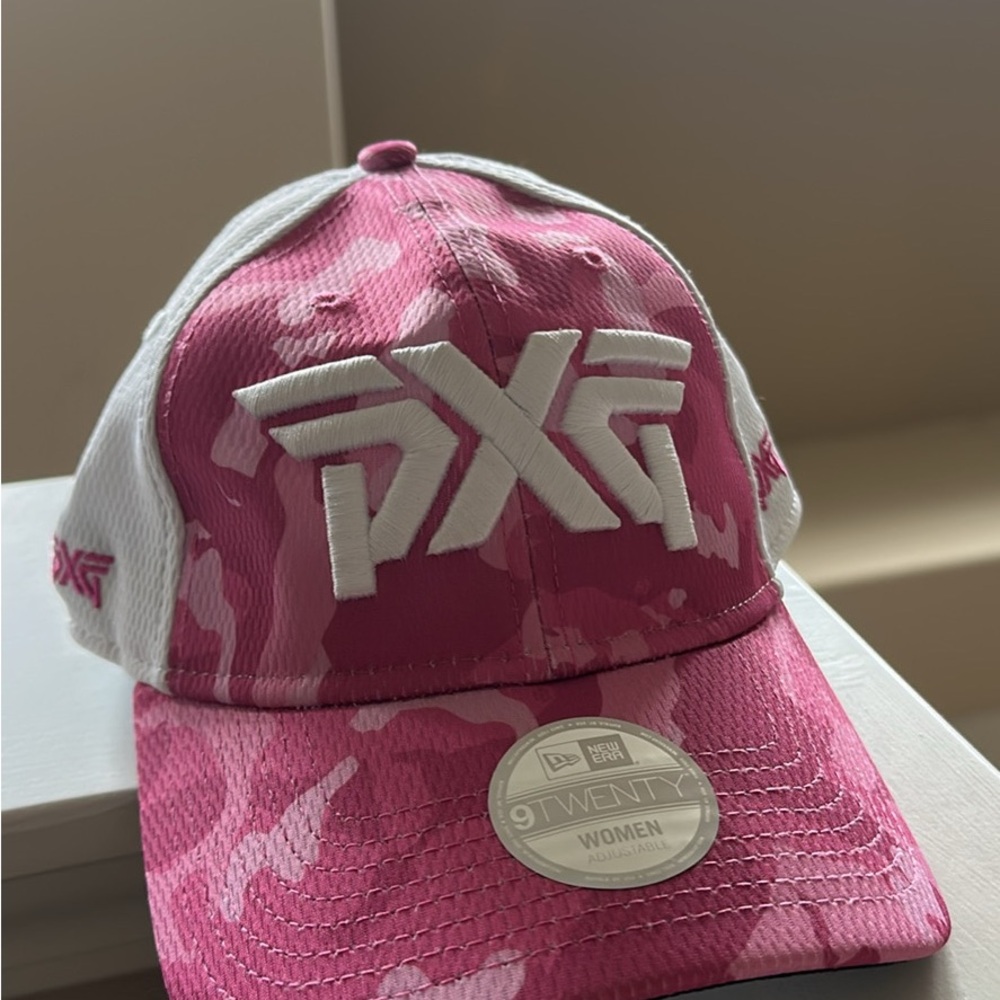 PXG Pink Camo Women's Golf Hat with White Logo Embroidery